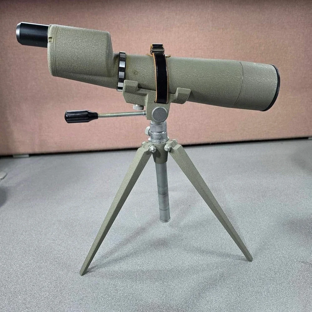 Selsi Spotting Scope 60mm 15x-60x Zoom Green Vintage Japan Tripod Good
